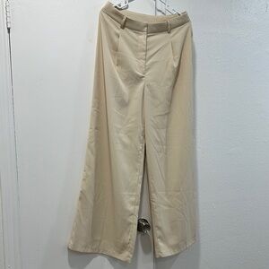 Wide Leg Cream Trousers